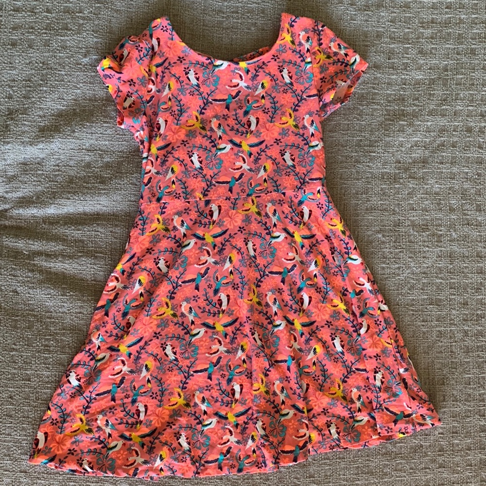 Epic Threads girls pink bird dress. Size M